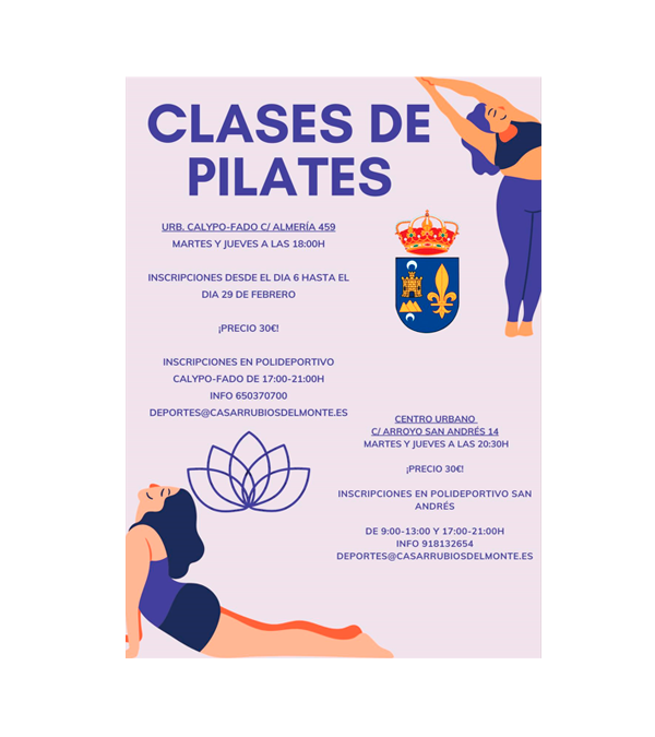 Clases Pilates 2024 en Casarrubios del Monte y Calypo-Fado