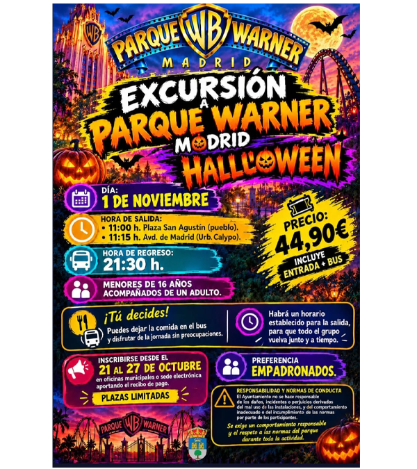 EXCURSION A-PARQUE-WARNER-MADRID-HALLOWEEN